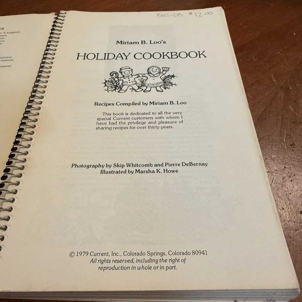 Current Miriam B Loo's Holiday Cookbook Recipes Spiralbound VTG 1979